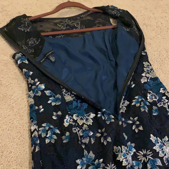 White House Black Market Dress Size 6 blue silver - Picture 12 of 14
